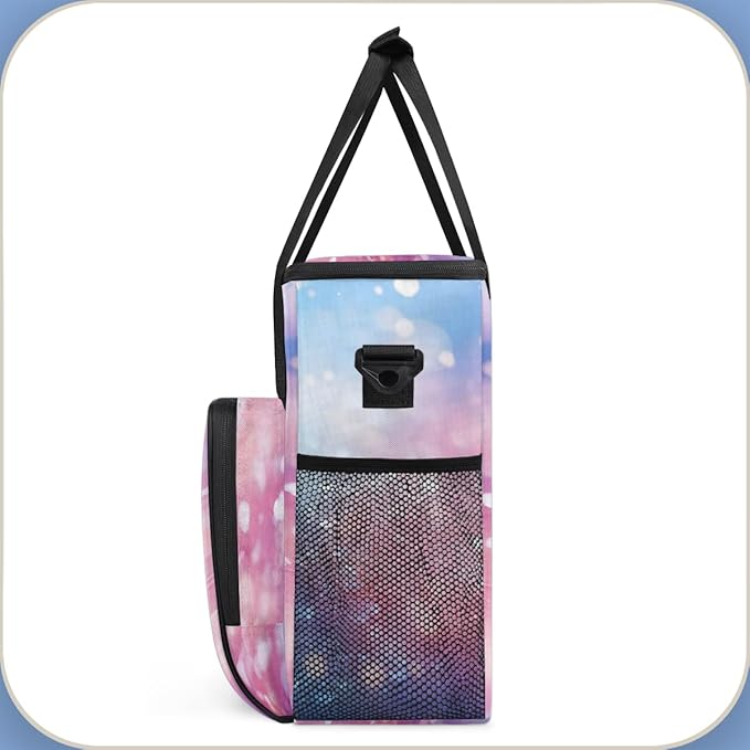 Glitter Coffee Maker Carrying Bag Steel Blue Portable Travel Storage Tote Bag Compatible with K-Mini or K-Mini Plus Single Serve Coffee Brewer Carrying Case with Multiple Pockets &amp Shoulder Stra