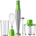 Immersion Blender Handheld Corded Hand Blenders Set 1100W Trigger Variable Speed 5 in 1 Stick Emulsifier with Chopper Whisk and Frother for Soup Baby Food and Smoothies Apple Green