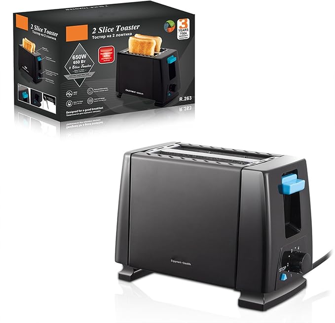 2-Slice Toaster with Extra Wide Slots for Bagels Cool-Touch Walls Shade Selector Toast Boost Auto Shut-off and Cancel Button Black (22305)