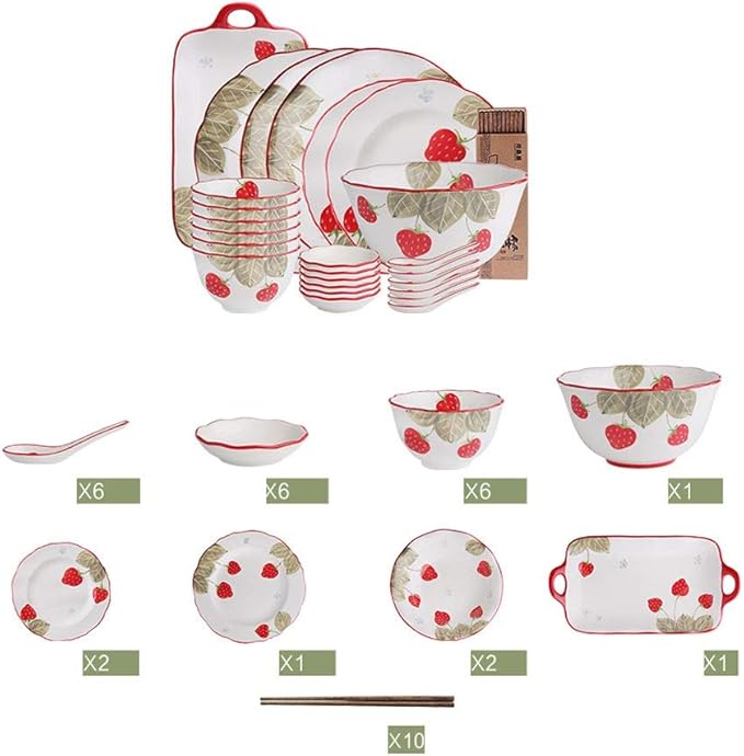 Ceramics Dinner Set Kitchen and Dining Service Creativity Kitchen Dinnerware Set Plates Dishes Bowls Plates and Bowls Set for Picnic RV Use Creativity Villa Table Decor
