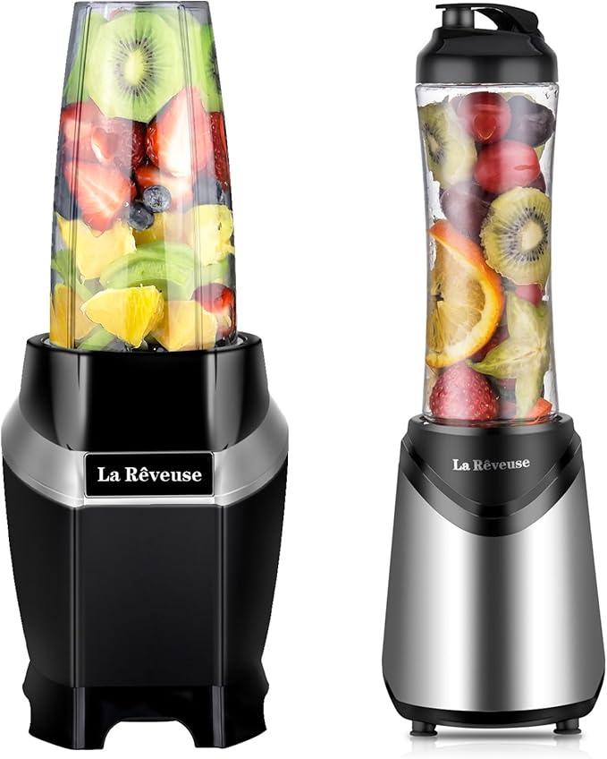La Reveuse 1000W Smoothie Blender (Black) + La Reveuse 300W Personal Blender (SIlve)