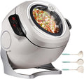 ddingsmafosee 6l Automatic Cooking Pot Fried Rice Machine Drum Food Processor - Preset Heating Timer Within 8 Hours- 3 Cooking Utensils Drum Cooking Machine - for Stir-Frying Stewing Cooking