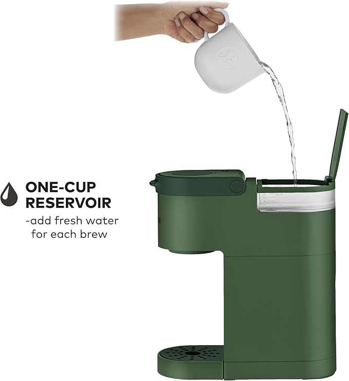 Keurig K-Mini Single Serve K-Cup Pod Coffee Maker 6 to 12oz Brew size with Cord Storage Perfect for Small Spaces Evergreen