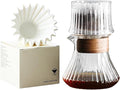 Pour Over Coffee Maker Slow Drip Style Brewer Cup Adjustable Drip Rate with 50 Pcs Paper Filter Glass Carafe for Home Café Restaurant Camping