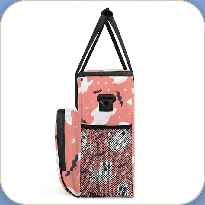 Dreamy Spooky Ghosts Coffee Maker Carrying Bag Portable Travel Storage Tote Bag Compatible with K-Mini or K-Mini Plus Single Serve Coffee Brewer Carrying Case with Multiple Pockets &amp Shoulder St