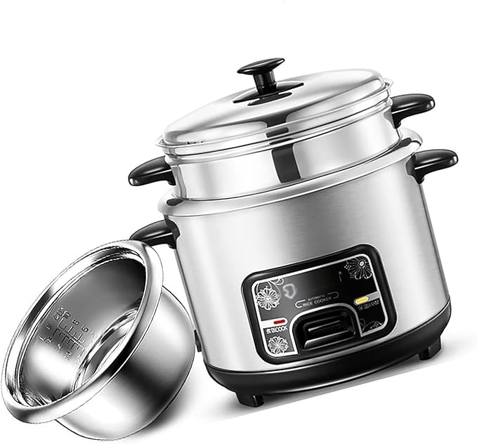 Rice Cooker - Rice Cooker With Steamer Basket With Steamer Rice Cooker (2-6L) 201 Stainless Steel Inner Pot Intelligent Insulation Make Rice &amp Steam Healthy Food &amp Vegetables (Size : 4L)