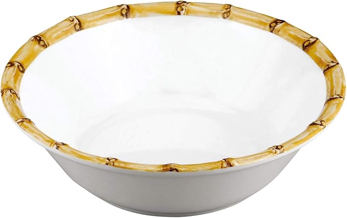 Supreme Housewares 12-Piece Melamine Dinnerware Set Includes Dinner Plates Salad Plates Bowls Service for 4. (Bamboo)