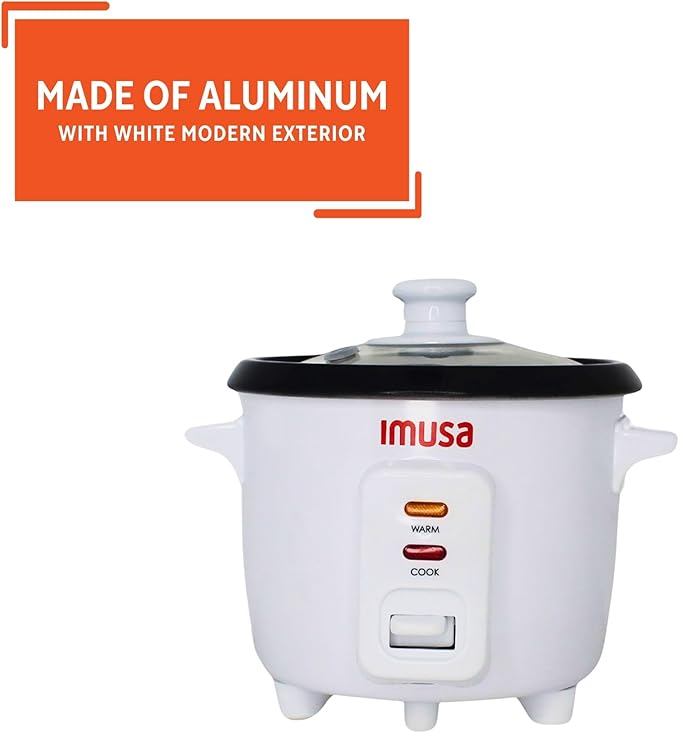 IMUSA 1.5cup Electric Ceramic Rice Cooker White