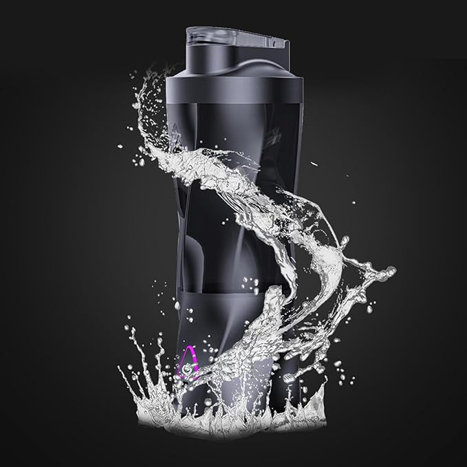 HURRISE Portable Blender Electric Juicer Cup with 6 Cutters 24 oz Capacity with Wide Mouth Lid and Pour Spout for Smoothies Shakes and Frozen Fruits