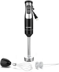 Immersion Blender Handheld OUTRONSM Hand Blender with 4-point thickened SS blades Milk Frother Egg Whisk for Coffee Milk Foam Puree Baby Food Smoothies Sauces and Soups – Black