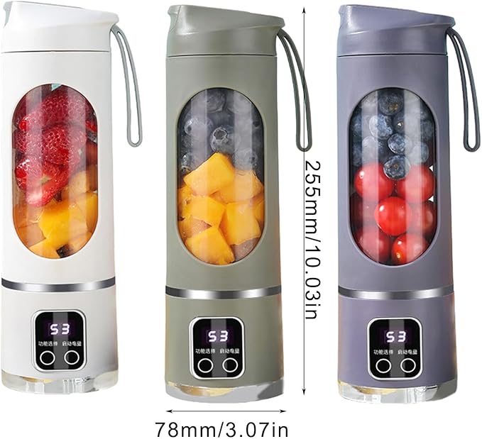 Portable Household USB Powered Juicing Machine Digital Display Electric Juicer Cup Powerful Motor Large Capacity Blender Mixer