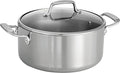Tramontina Tri-Ply Clad Stainless Steel 5-Quart Dutch Oven Pot with Glass Lid Induction-Ready Dishwasher-Safe NSF-Certified