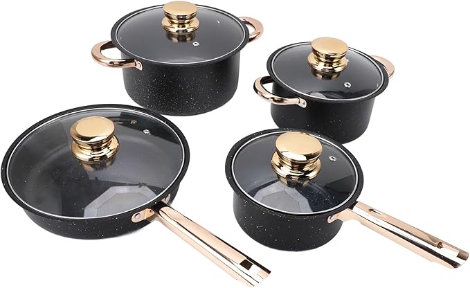 Cookware Set Stainless Steel Maifan Stone Coating Pots Pans Good Heat Conductivity Milk Pan Soup Set Glass Lids Kitchen