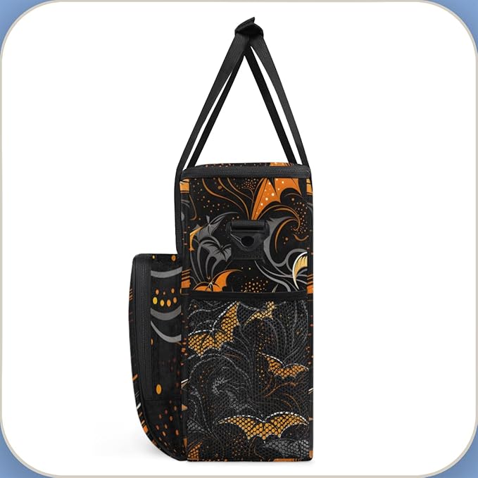 Magical Bat Coffee Maker Carrying Bag Halloween Bat Travel Storage Bag Compatible with K-Mini or K-Mini Plus Single Serve Coffee Brewer Carrying Case with Multiple Pockets &amp Shoulder Strap