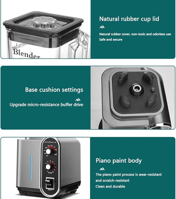 Commercial Smoothie Maker Large Capacity 2200W High Power Blender Commercial Blender High Speed 6 Blade Milkshake Maker