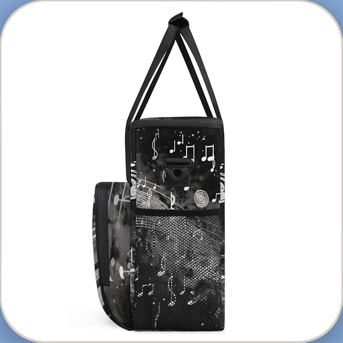Beat Notes Coffee Maker Carrying Bag Active Music Symbol Travel Storage Bag Compatible with K-Mini or K-Mini Plus Single Serve Coffee Brewer Carrying Case with Multiple Pockets &amp Shoulder Strap