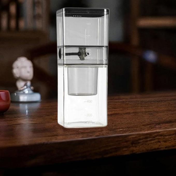Ice Drip Coffee MakerCold Brew Maker Iced Coffee PitcherSturdyCoffee Pot Cold DripIced Coffee Brewer for CampingHomeBar White(Tea Color)