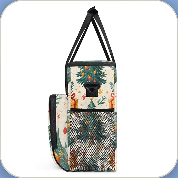 Christmas Festivals Coffee Maker Carrying Bag Dreamy Tree Travel Storage Bag Compatible with K-Mini or K-Mini Plus Single Serve Coffee Brewer Carrying Case with Multiple Pockets &amp Shoulder Strap
