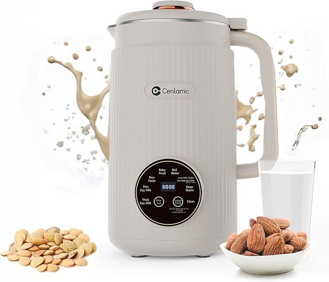 Nut Milk Maker35oz Automatic Homemade AlmondSoyOat Plant-Based MilkJuicewith 12 Blades/Self-Cleaning/12H Timer/Boil WaterWhite