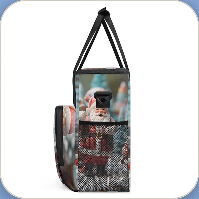 Colorful Santa Claus Coffee Maker Carrying Bag Dreamy Santa Claus Travel Storage Bag Compatible with K-Mini or K-Mini Plus Single Serve Coffee Brewer Carrying Case with Pockets &amp Shoulder Strap