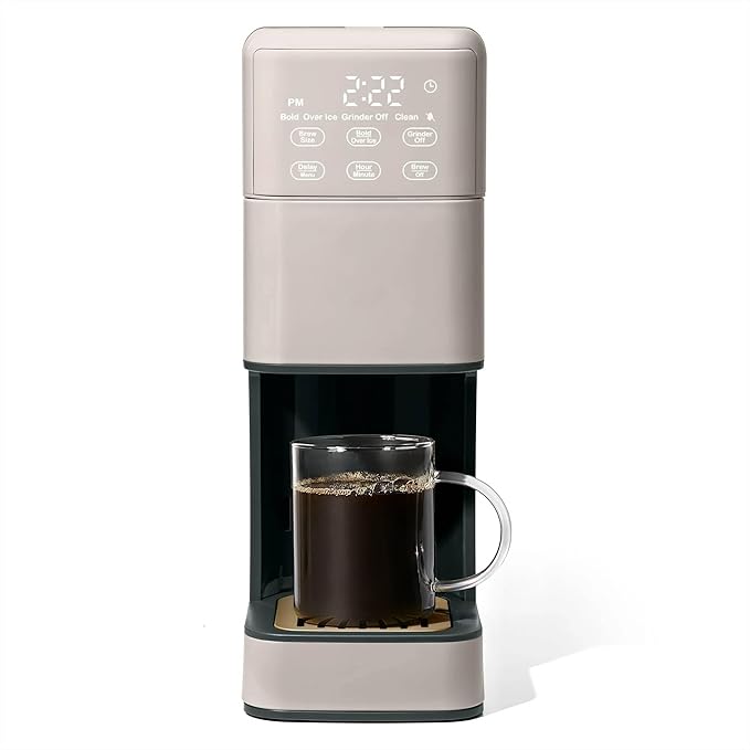 Perfect Grind™ Programmable Single Serve Coffee Maker White Icing by Drew Barrymore (Porcini Taupe)