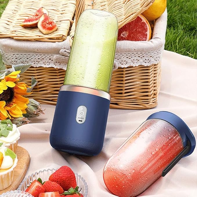 Electric Juice Maker Portable Blender Smoothie Juicer Fruit Machine with 400ml Capacity 1200mAh Rechargeable Battery USB Charging Food-Grade Non- Materials Unique Safety Design Lig