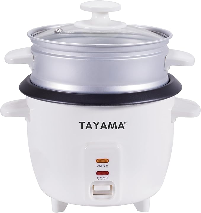 Tayama Rice Cooker with Steam Tray 3 Cup White (RC-03R)