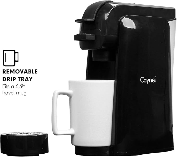 CAYNEL Upgrade Single Serve Maker Brewer for K-Cup Pods Coffee-Grounds &amp Loose-Leaf Tea 30s Rapid Brewing Technology with Large Removable 14 oz Water Tank