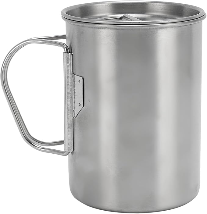 Stainless Steel Pour Over Coffee Maker Set Paperless Camping Coffee Maker with Foldable Filter and Travel Mug for Outdoor Office Use
