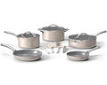 Bakken 12-Piece Aluminum Cookware Set with Ceramic Nonstick Coating PTFE &amp PFAS Free All Stovetop Safe Up To 500°F Pots and Pans Set with Lids Silicone Utensils Included Dishwasher Safe Crea