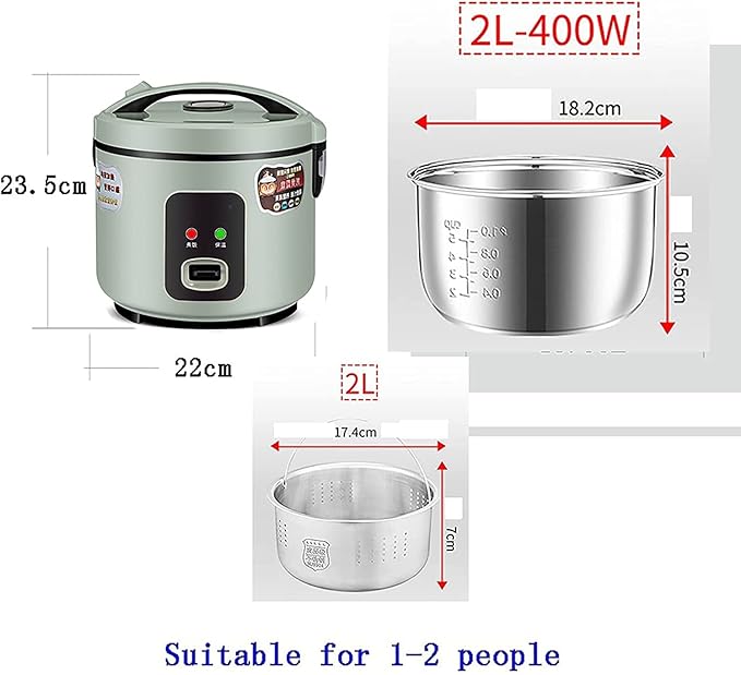 Rice Cooker Household Multifunctional 304 Stainless Steel Double Tank Rice Soup Separation Intelligent Heat Preservation (3L) ()