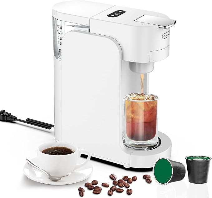 Capsule Coffee Machine Mini Espresso Machine Smart Dual Mode with 3000l Water Tank 3 Height Adjustable Cup Holder(119/143/175mm) for K-Cup Capsules Cappuccino