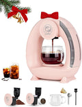 2-in-1 Coffee Maker Fast Brew in 1.5mins Single Serve Coffee Machine Compatible with K-Cup Pods &amp Ground Coffee 1400W with 20s Preheat Compact for HomeSmall PlaceOffice &amp RV 8ozPink