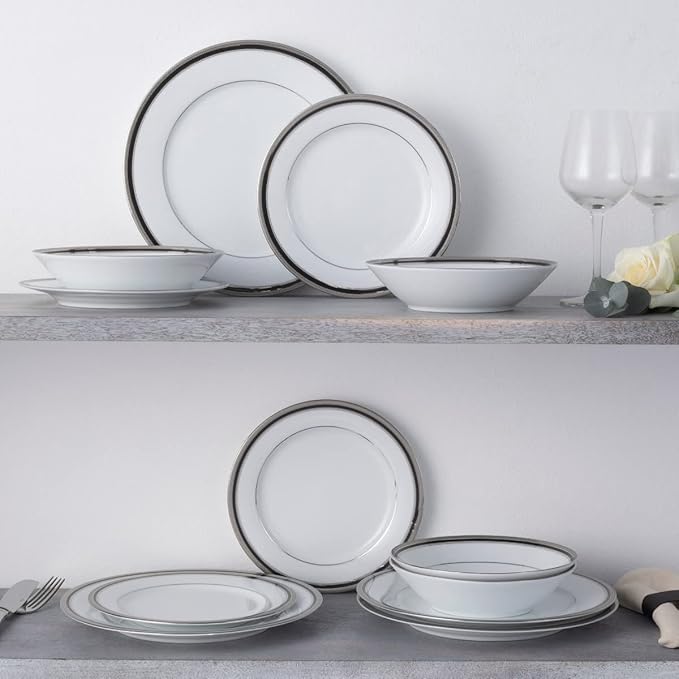Noritake Austin Platinum 12-Piece Dinnerware Set Service for 4