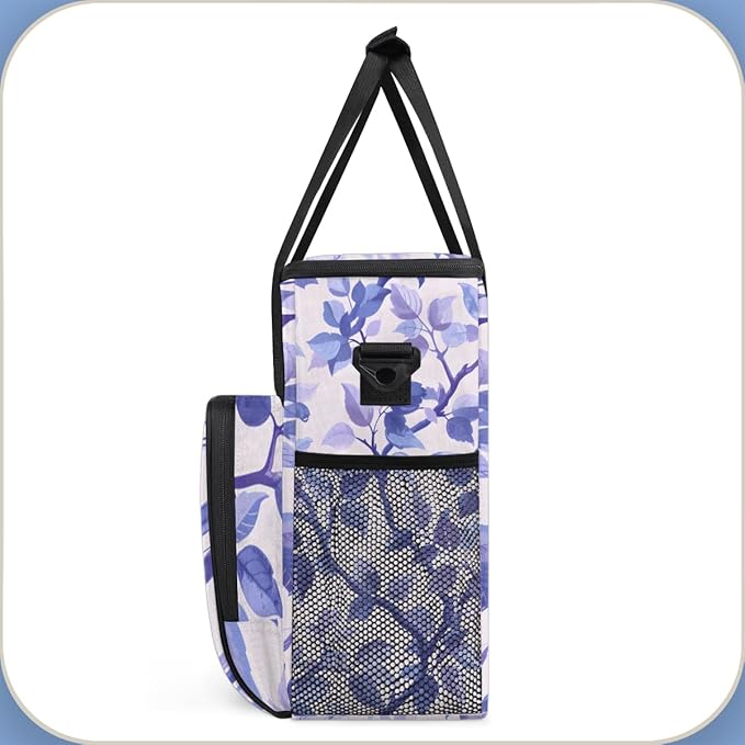Pastel Flower Coffee Maker Carrying Bag Portable Travel Storage Tote Bag Compatible with K-Mini or K-Mini Plus Single Serve Coffee Brewer Carrying Case with Multiple Pockets &amp Shoulder Strap