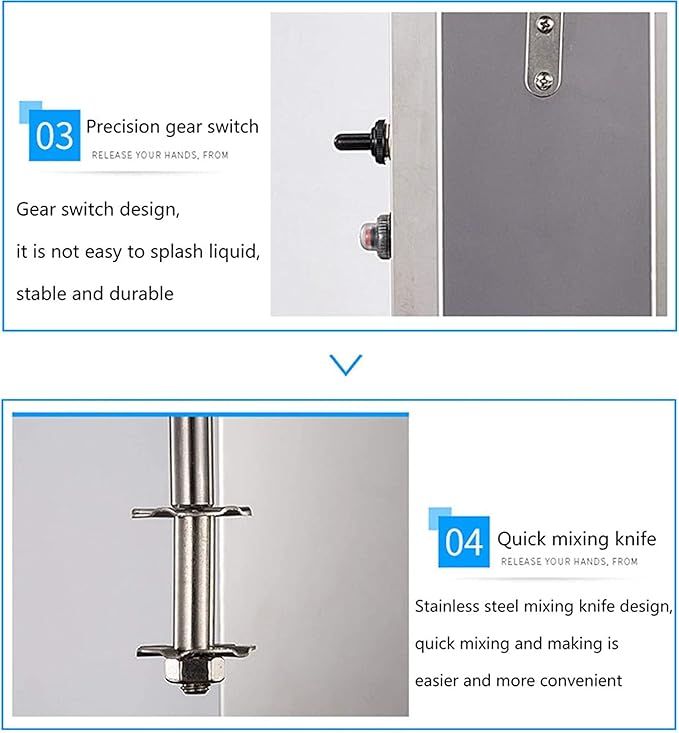 Commercial Milkshake Blender Multifunctional Milkshake Machine Stainless Steel Electric Milkshake Machine Home Business Ice Cream Beverage Smoothie Blender