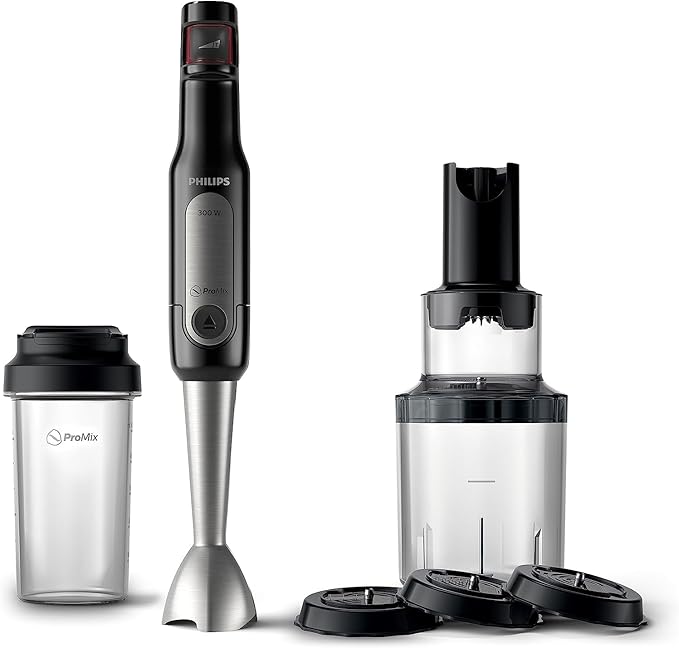 Philips ProMix Viva Collection Handblender 300W Blending Power SpeedTouch Easy &amp Intuitive On-the-Go Tumbler Black &amp Stainless Steel (HR2629/91)
