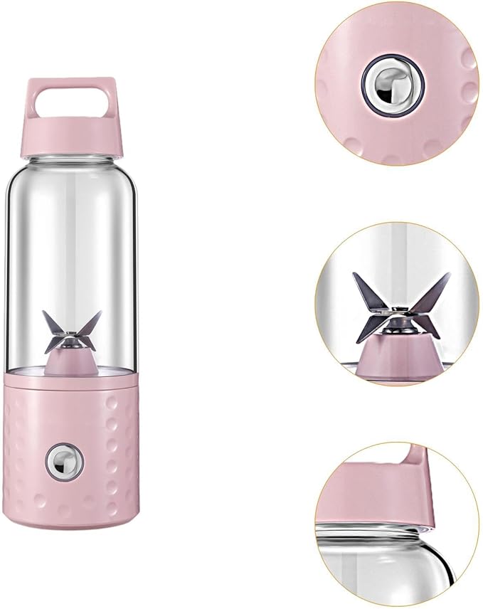 Portable Juicer Blender Electric Juicer Handheld Fruit Juicer Personal Fruit Mixer Mini Blender Cup Citrus Juicer Pink(Pink)