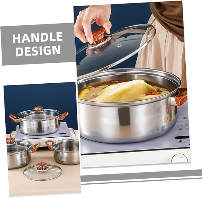 Multifunctional Pot Set 12 Piece Stainless Steel Cookware Steel Pots Pans Easy to Use Cooking
