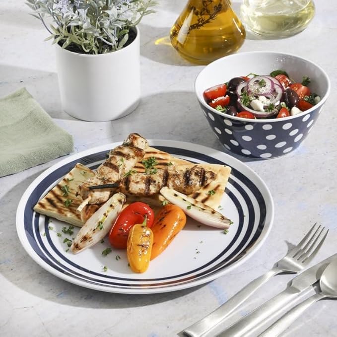 Home 8-Piece Dinnerware Set Vintage Ceramic Cutlery with Dipping Saucer and Bowl Dinner Plate Dessert
