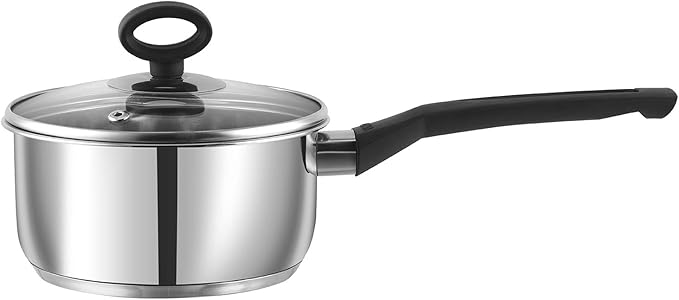 Vinod Stainless Steel Induction Friendly Trento Cookware set-3-Pieces Saucepan (16cm/1.5 Litre) 1- Piece Saucepot (20 cm/ 3 Litre) 1- Piece Deluxe kadai(20 cm/ 1.5 Litre)