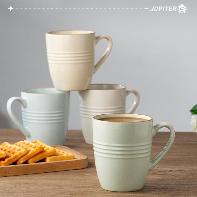 Famiware Jupiter Plates and Bowls Set with Coffee Mugs Set 16 Pieces Dinnerware Sets Multi-color