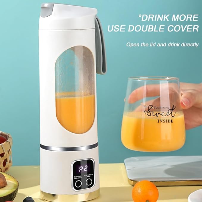 Digital Display Juicer - Smart LED Display 450ml/15.2oz Juicer Shakes and Smoothies Blender with Leakproof Lid Personal Blenders for Home &amp Travel Shakes &amp Baby Food (Green)