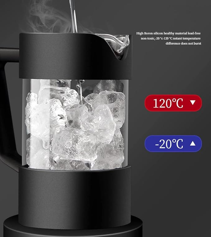 French Press Coffee Maker - Borosilicate Glass Coffee Press Single Cup French Press 1000ML Capacity