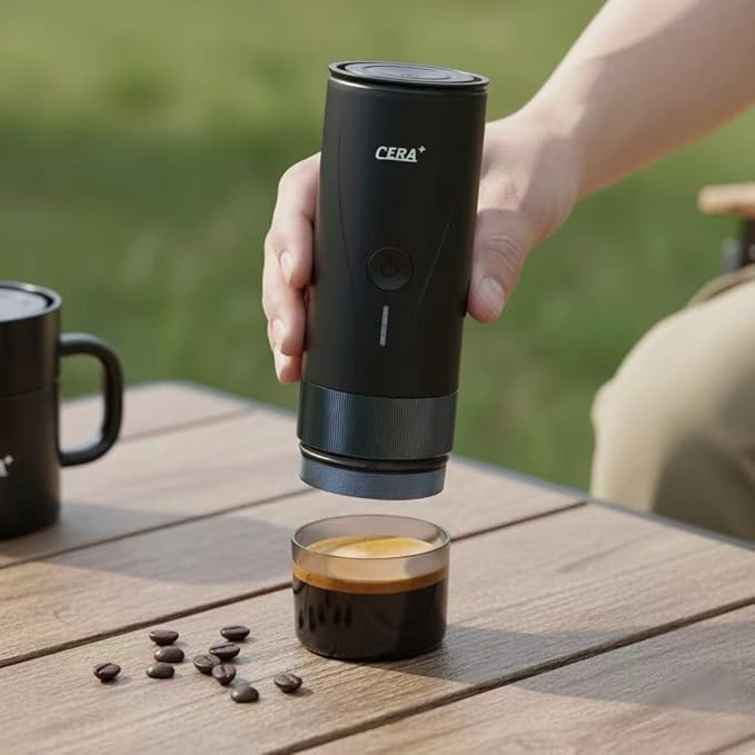 CERA+ Portable Espresso Maker Pro Version Self-Heating Professional-Level Mini Coffee Machine Compatiable with Ultra-Fine Grind For TravelCampingHiking