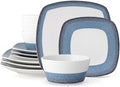 Noritake Colorscapes Layers Navy 12-Piece Square Dinnerware Set Service for 4