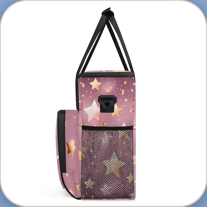 Glitter Star Coffee Maker Carrying Bag Portable Travel Storage Tote Bag Compatible with K-Mini or K-Mini Plus Single Serve Coffee Brewer Carrying Case with Multiple Pockets &amp Shoulder Strap