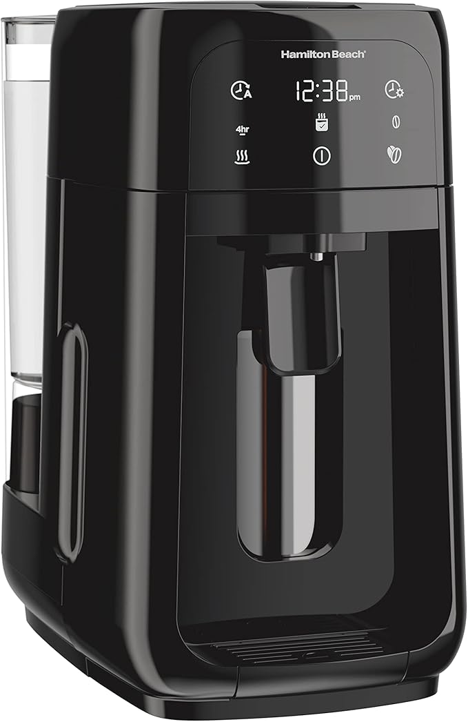 Hamilton Beach One Press Programmable Dispensing Drip Coffee Maker with 12 Cup Internal Brew Pot Removable Water Reservoir Black Next Gen (47600)