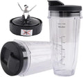 A67Z 24Oz Cups With To-Go Lids 7 Fins Extractor BladeCompatible For Ninja Auto IQ BN801 SS101 BL480-30 BL641 BL642-30 Blender