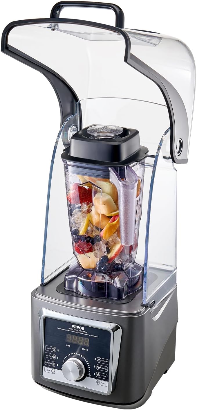 VEVOR Blender for Smoothies 85 oz 1400W Professional Blender with Powerful Motor Multi-Functional Food Processing with Noise Cover for Smoothie/Milkshake/Juice Fits for Kitchen